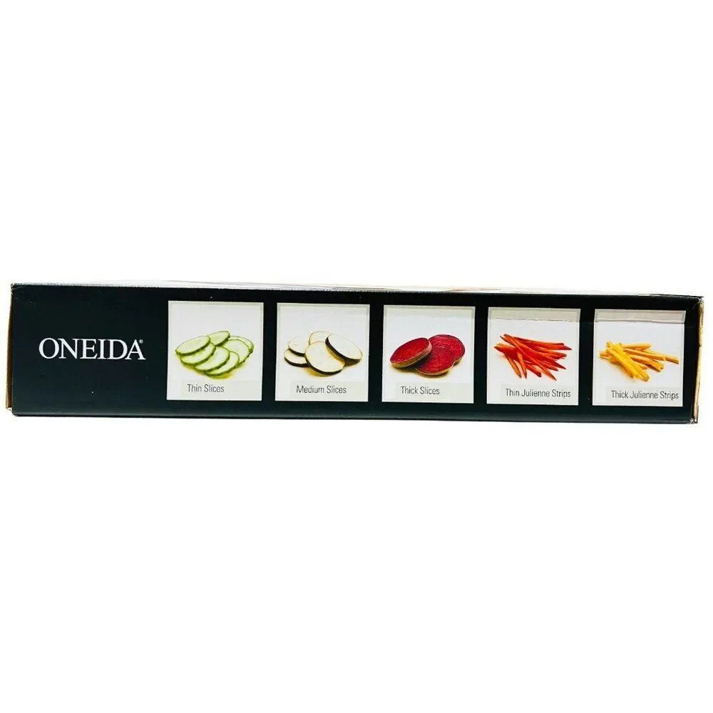 Oneida 50330 Stainless Steel Mandoline Slicer Set Adjustable Julienne Black